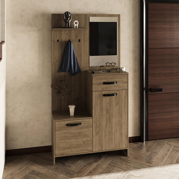 Modern Hall Tree with Wall Anchor and Storage | Ensures Stability in Primary Living Areas