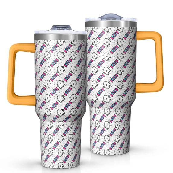Modern Halloween 40oz Trek Tumbler– Stainless Steel Insulated Tumbler with Handle and Straw, Large Capacity Travel Cup for Hot & Cold Drinks