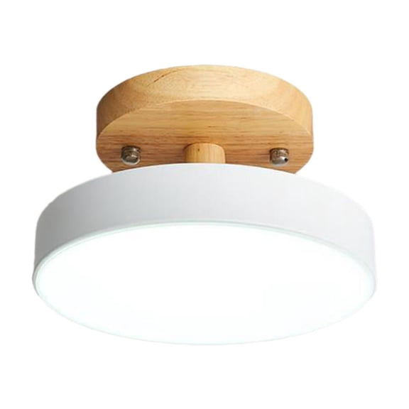 Modern Hallway Ceiling Light Fixture, Wooden Frame Acrylic Shade Corridor Lamp With Even Light Distribution, Flush Mount Lighting For Entrance Balcony Closet Corridor Home Decoration