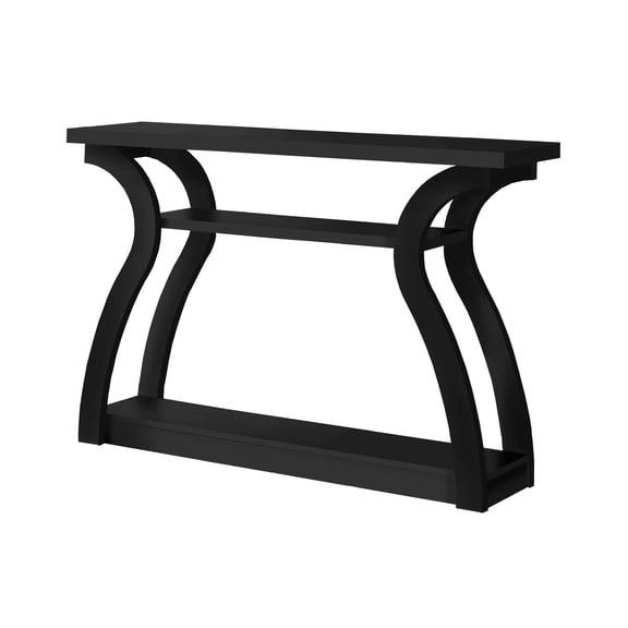 Modern Hallway Console - Black Laminate And Compact Narrow For Living Room Contemporary