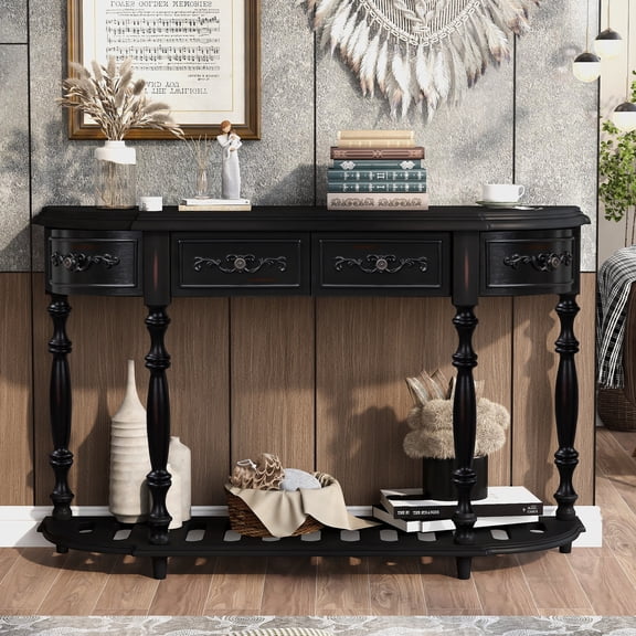 Modern Hallway Table | Can Be Used as a Book Case | Selected MDF and Solid Wood Material | Solves Book Storage Problems