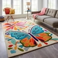 thumbnail image 1 of Modern Hand-Tufted Butterfly Pattern Wool Area Rug – Luxurious, Durable & Soft – Perfect for Living Room, Bedroom, or Nursery Decor, 1 of 3