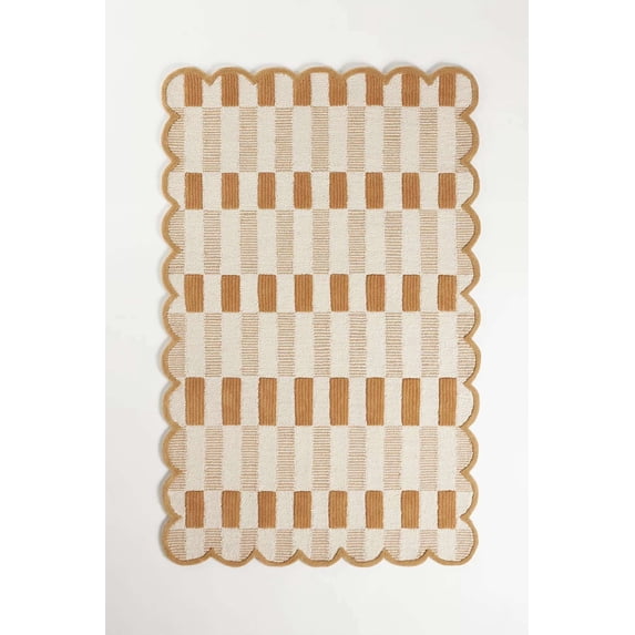 Eclatique Rug Modern Collection Area Rug, Tufted, Brown Geometric, 6 x 9, Non-Slip Backing, 1 Count