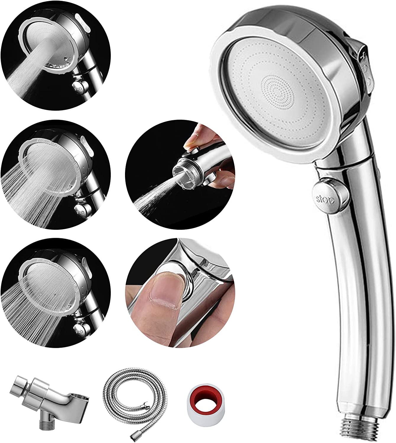 Modern Handheld Shower Head with On Off Switch, High Pressure Shower ...