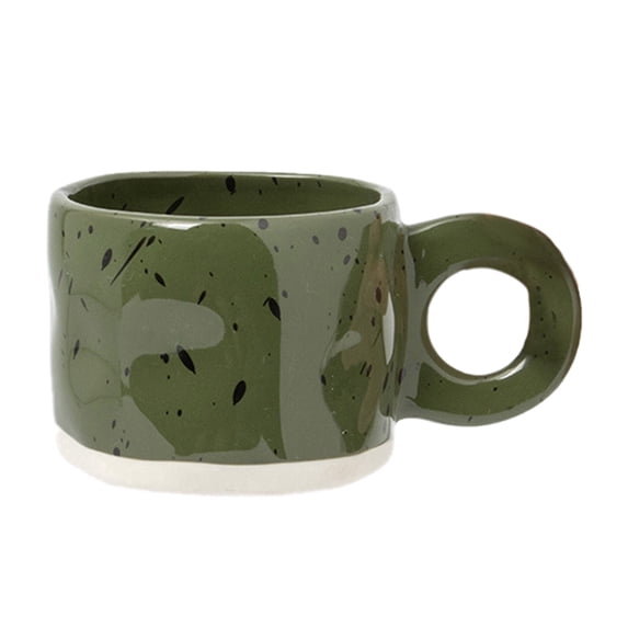 Modern Handmade Ceramic Mug with Handle for Coffee and Milk - Stylish Porcelain Cup for Hot Chocolate for Couples
