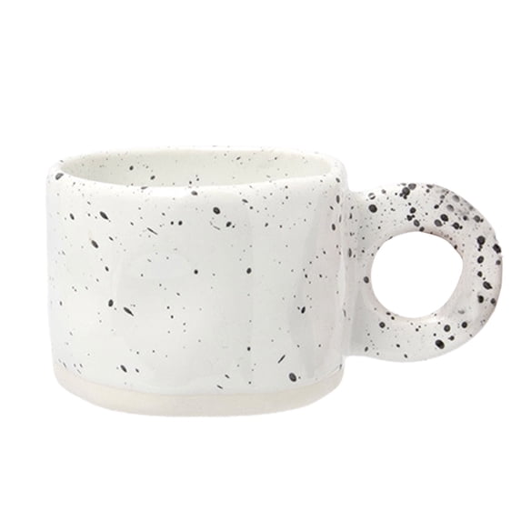 Modern Handmade Ceramic Mug with Handle for Coffee and Milk - Stylish Porcelain Cup for Hot Chocolate for Couples