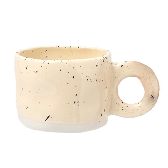 Modern Handmade Ceramic Mug with Handle for Coffee and Milk - Stylish Porcelain Cup for Hot Chocolate for Couples