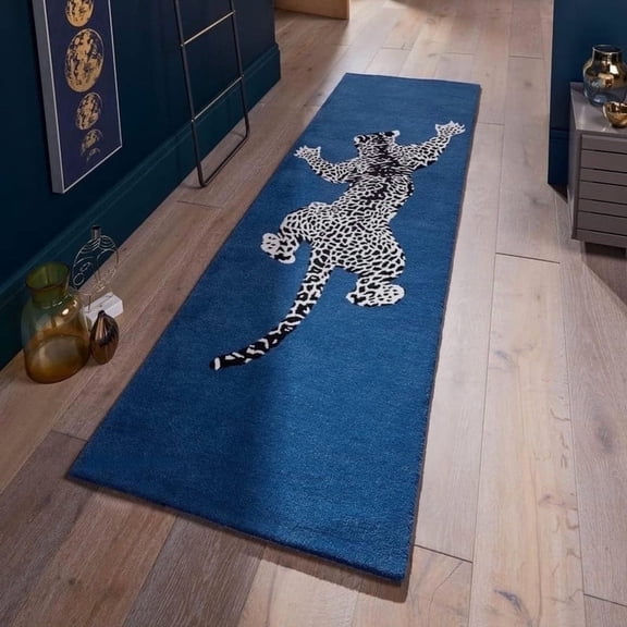 AVYAY RUGS Avyay Rugs Animal Print Animal Blue Runner Rugs, 2.6’ x 9’