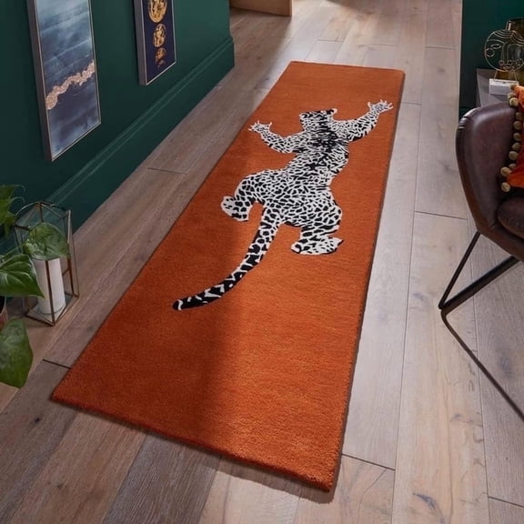 AVYAY RUGS Avyay Rugs Animal Print Animal Hand-Tufted Brown Runner Rugs, 8 x 10 FT, Handmade