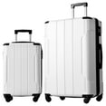 thumbnail image 1 of 2-Piece Luggage Set Including 20 inches and 28 inches, Lightweight Suitcases with Spinner Wheels, Expandable Carry On Luggage with 3-Digit Combination Lock for Men, Women, White, 1 of 8