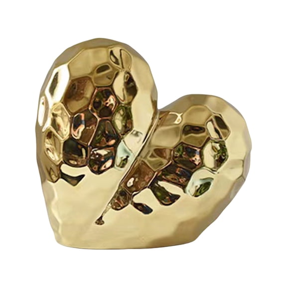 Modern Heart Shape Ceramics Statue Desk Decorative Accent for Living Room Enhancing Elegances