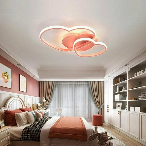 Modern Heart-Shaped Pendant Light Home Dimmable Ceiling Lamp Indoor Lighting Acrylic LED Heart-Shaped Ceiling Light Pendant Lamp Fixture w/Remote Control Acrylic Heart-Shaped Ceiling Light Bedroom