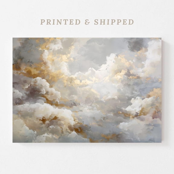 Modern Heavenly Cloud Painting | Abstract Christian Wall Art, Heaven Artwork, Catholic Home Decor, Stretched Canvas Size 16x24