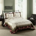 thumbnail image 1 of Modern Heirloom Brooke 3-Piece Ivory/Burgundy Floral Embroidered Quilt Set, Full/Queen, 1 of 5