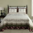 thumbnail image 1 of Modern Heirloom Brooke Ivory/Burgundy Floral Embroidered Bedspread, Queen, All Ages, 1 of 4