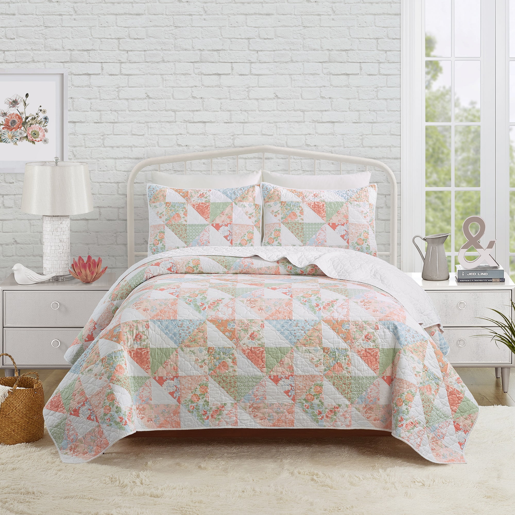 Modern Heirloom Coventry Multi-Color 3-Piece Quilt Set, Full/Queen