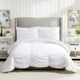 thumbnail image 1 of Modern Heirloom Emily White 3-Piece Pleated Comforter Set, Full/Queen, 1 of 5