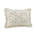 thumbnail image 1 of Modern Heirloom Felisa Cream/Pink Floral Embroidered Pillow Sham, Standard, All Ages, 1 of 7