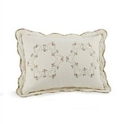Modern Heirloom Felisa Cream/Pink Floral Embroidered Pillow Sham, Standard, All Ages