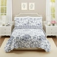 thumbnail image 1 of Modern Heirloom Garden Toile Blue 3-Piece Reversible Quilt Set, King, 1 of 7