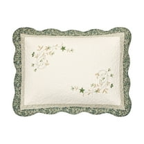 Modern Heirloom Harper Embroidered Pieced Single Pillow Sham, Green, King Size