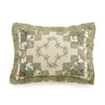 thumbnail image 1 of Modern Heirloom Olivia Green Floral Embroidered Single Pillow Sham, Standard, 1 of 4