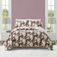 thumbnail image 1 of Modern Heirloom Rambling Rose Brown 3-Piece Quilt Set, King, 1 of 7