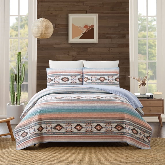 Modern Heirloom Sunset Canyon Multi-Color 2-Piece Quilt Set, Twin