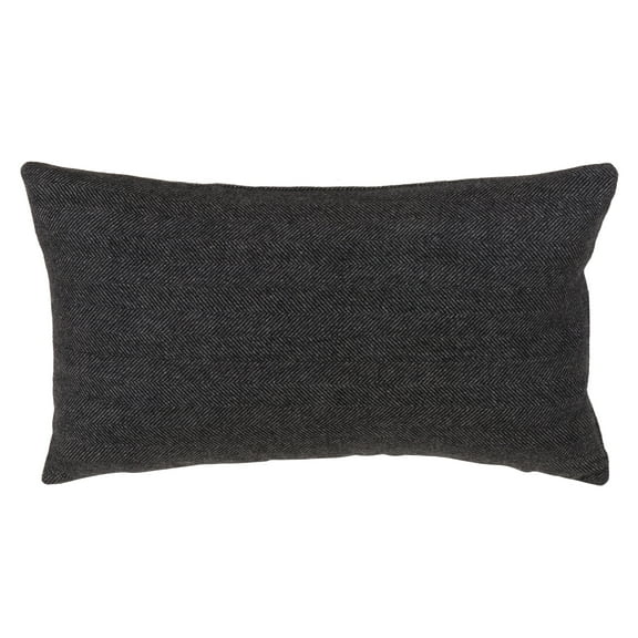 Modern Herringbone Design Wool and Poly Blend Down-Filled Throw Pillow (Herringbone, 12"x20" Pillow)