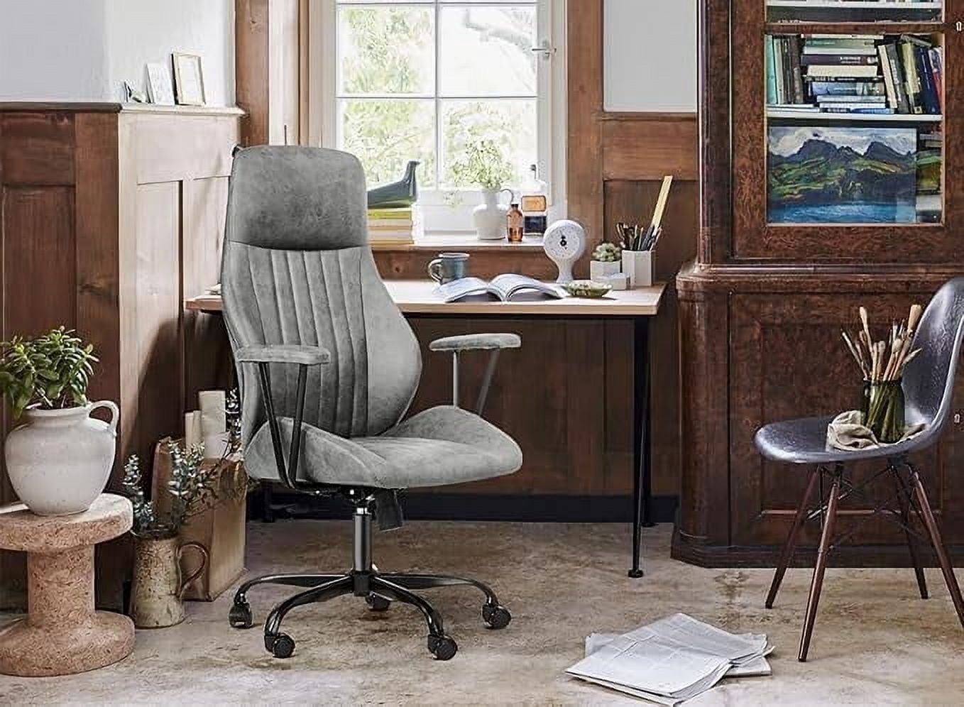Modern High Back Office Chair with Padded Headrest, Rocking Home Office ...