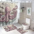thumbnail image 1 of Watercolor Western Horse Shower Curtain set with Rugs Toilet Lid Cover and Bath Mat for Bathroom,Home Tub Curtains Sets with Rugs Natural Animals Desert Print Four-Piece, 1 of 8