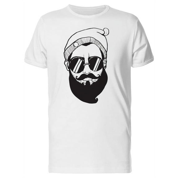 Modern Hipster Bearded Man T-Shirt Men -Image by Shutterstock, Male 3X-Large