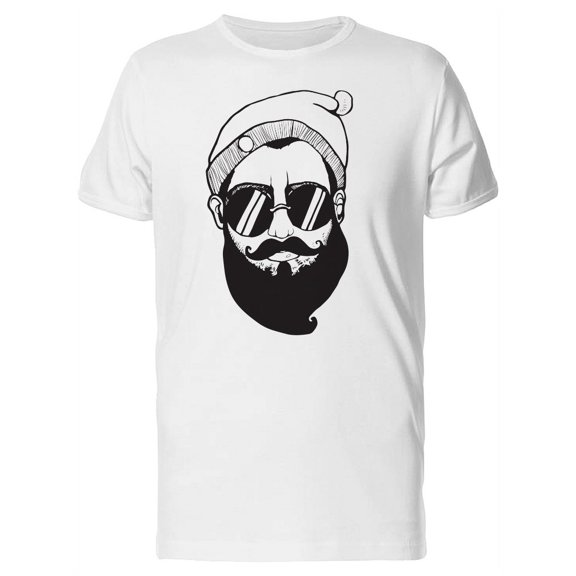 Modern Hipster Bearded Man T-Shirt Men -Image by Shutterstock, Male Large