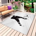 thumbnail image 1 of Modern Hockey Outdoor Rug 5x7 Ft, Non Slip Washable Area Rug, Abstract Minimalist Black Grey Patio Rugs Carpet Runner, Large Floor Mat for Indoor/Outdoor Deck Porch Camping, 1 of 8