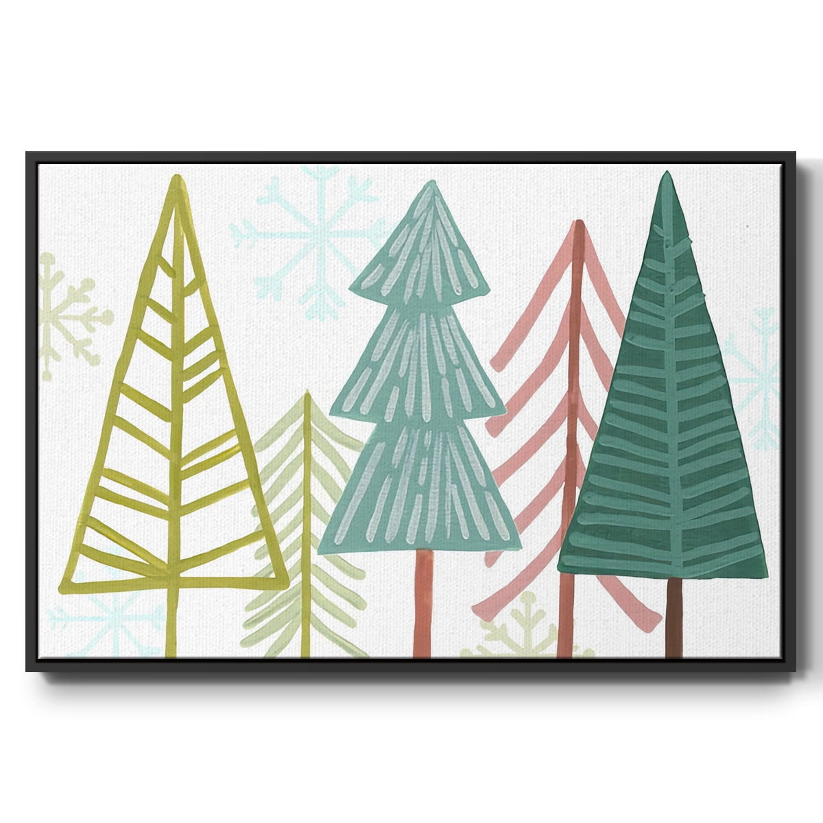 Modern Holiday Collection A - Framed Gallery Wrapped Holiday Canvas - 27 x 41 - Black Frame