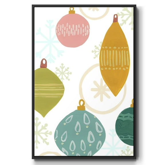 Modern Holiday Collection B - Framed Gallery Wrapped Holiday Canvas - 17 x 25 - Black Frame