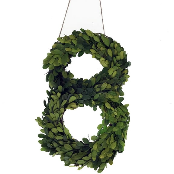 Modern Home 12" Real Preserved Boxwood Monogram Wreath Letters - 8