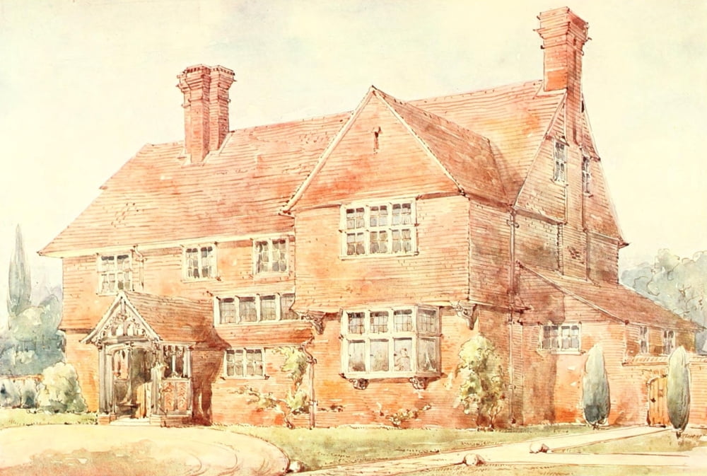 Modern Home 1906 House at Royston Canvas Art - Thomas H Crawford (18 x 24)