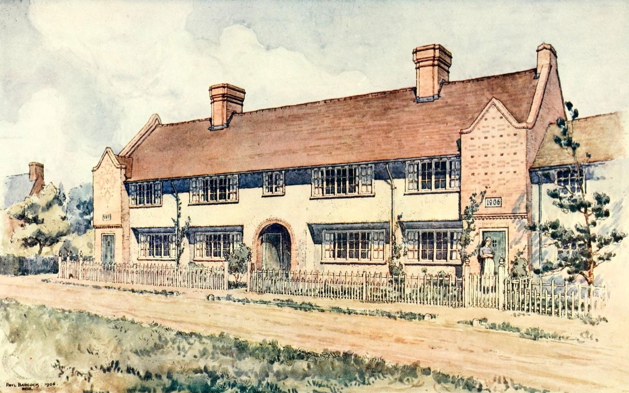 Modern Home 1906 House nr South Mimms Herts Canvas Art - Thomas H Crawford (18 x 24)