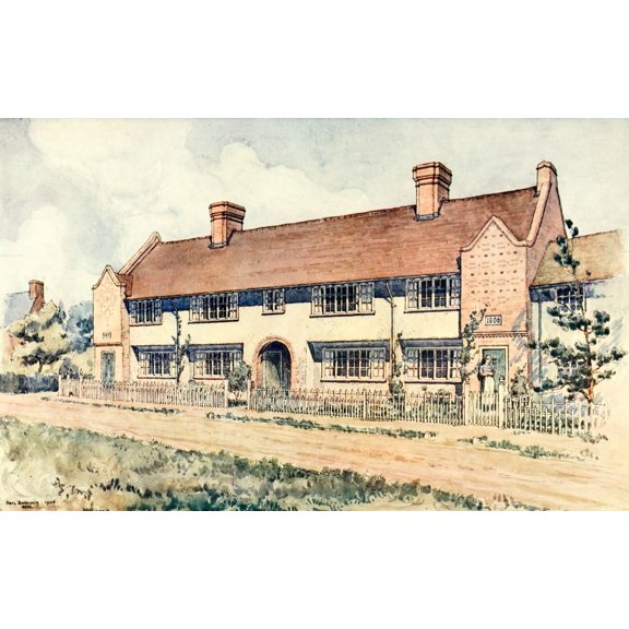 Modern Home 1906 House nr South Mimms Herts Canvas Art - Thomas H Crawford (18 x 24)