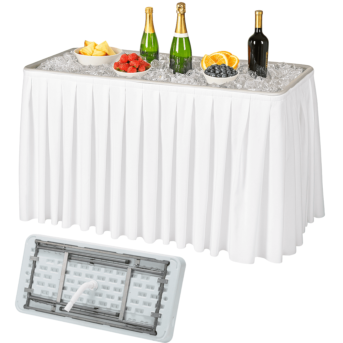 Table Ice Box Modern Home 4' Portable Folding Party Ice Bin Table - Cold Buffet Bar ...