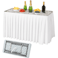 thumbnail image 1 of Modern Home 4' Portable Folding Party Ice Bin Table with Skirt (White), 1 of 7