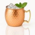thumbnail image 1 of Modern Home Handmade 16oz Solid Copper Mule Mug – Nickel Lined Barrel Shaped Mug with Brass Handle & Hammered Texture (Single), 1 of 7
