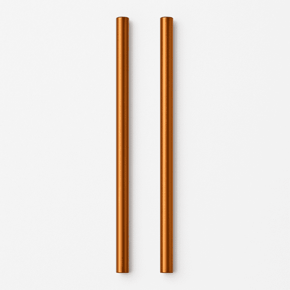Modern Home Authentic 100% Solid Copper Moscow Mule Straws - Handmade in India (Set of 2)