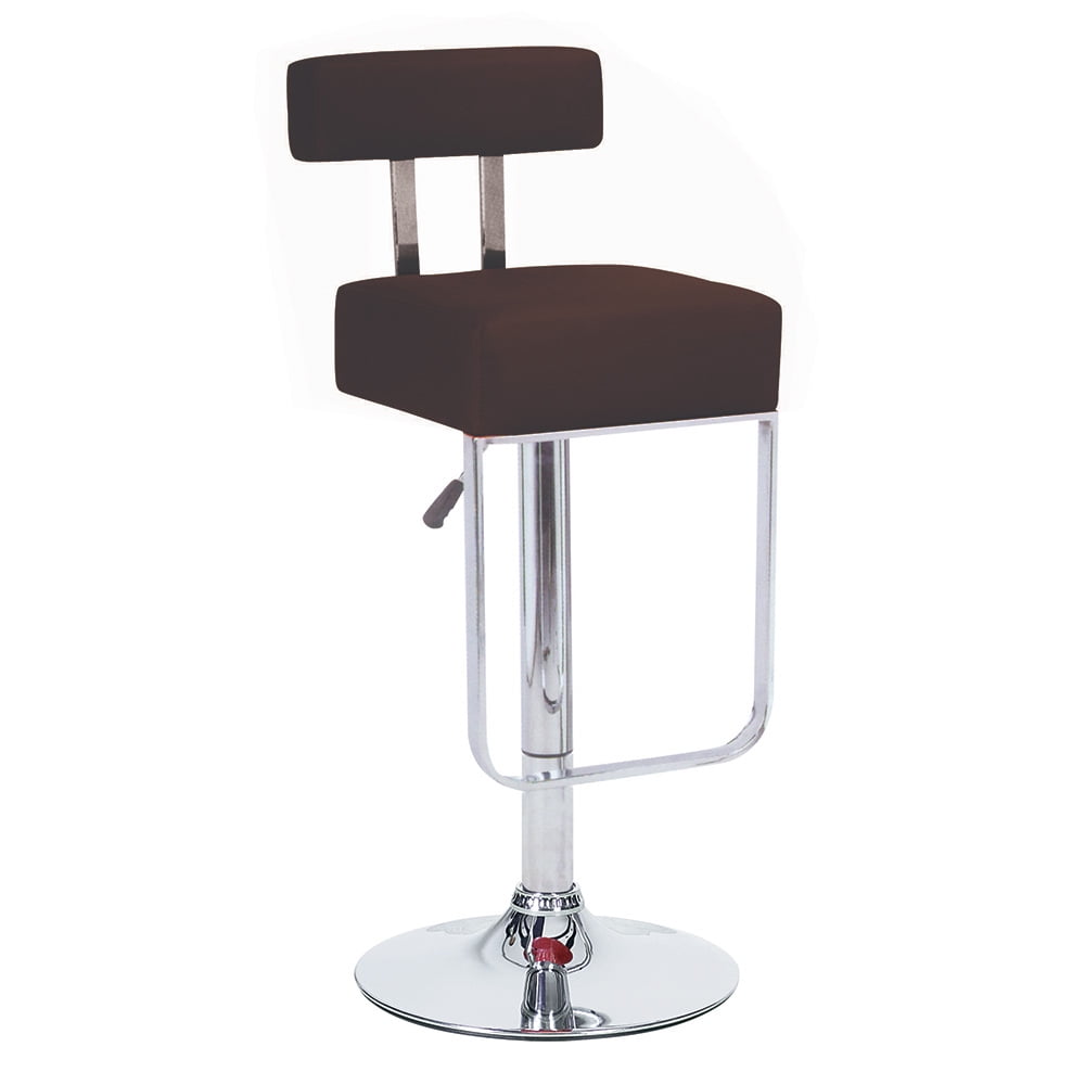 Adjustable Coffee Brown Metal Swivel Barstool