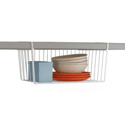 Modern Home Cabinet Wire Hanging Basket Shelves - Space Saving Under Shelf Storage Organizer (15")