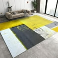 thumbnail image 1 of Modern Home Decor Area Rug, Yellow Black Gray White Rectangular Geometry Washable Rugs, Non-Slip Foldable Low Pile Easy Clean Mat For Living Room Bedroom Entryway Hallway Office 1x2ft, 1 of 6