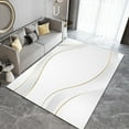 thumbnail image 1 of Modern Home Decor Art Indoor Large Rug, Minimalist Light Luxury White Gold Area Rug, Non-Slip Soft Low Pile Durable Floor Carpet For Living Room Dining Room Bedroom Entryway 1x2ft, 1 of 6