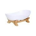 thumbnail image 1 of Modern Home Decor Fruit Bowl Fruit Basket with Wooden Stand Snacks Bowl Fruit Holder for kitchen Countertop Snack Tray Produce Storage for Snack Dessert Cake Fruit, White, 1 of 5