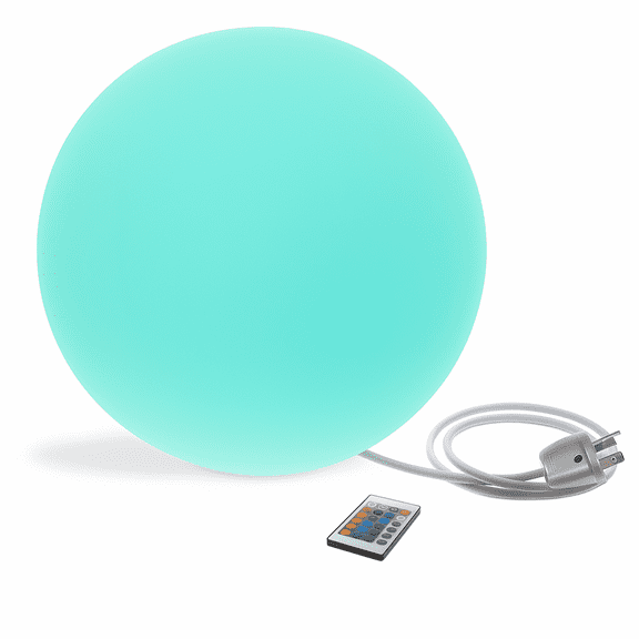Modern Home LED Glow Ball – Color-Changing Plug-In Light Orb Sphere for Indoor & Outdoor Use - Plug-In Direct Wired (20")
